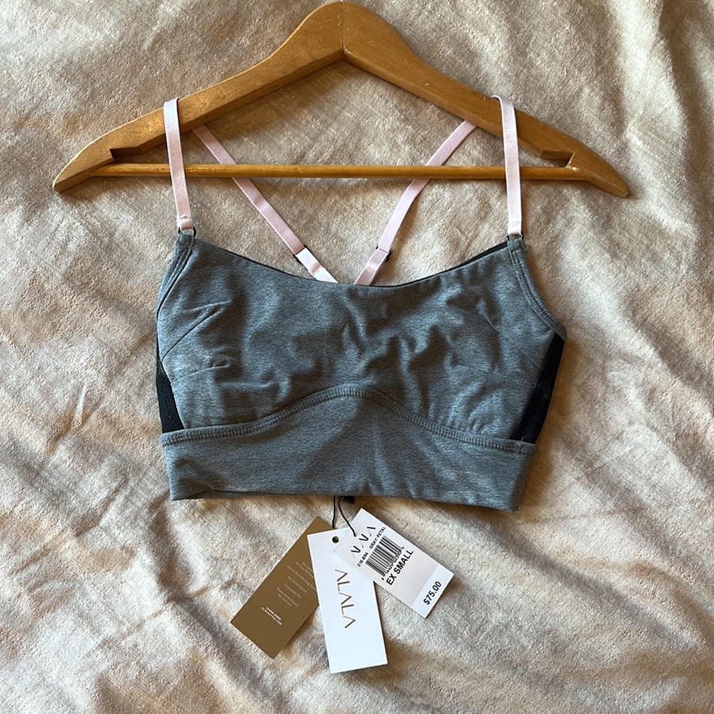 NWT Alala LuLu Lemon Grey Sports Bra